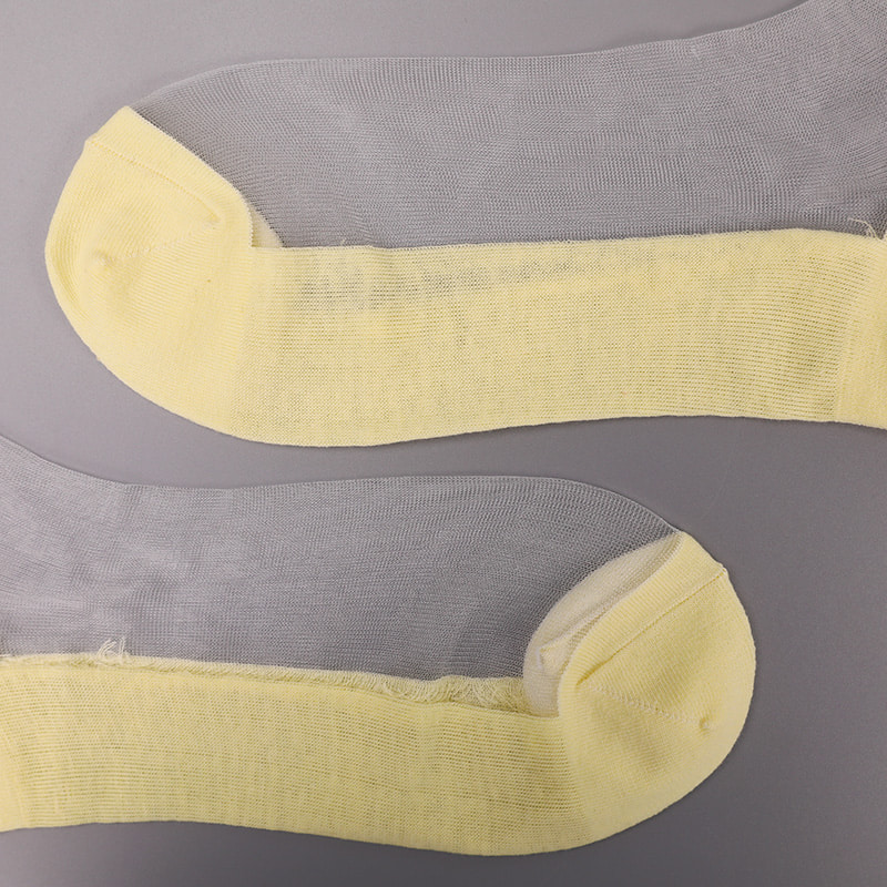 Fashion nylon transparent silk cotton bottom women boat socks top pearl glass crystal silk women boat socks WSD1288