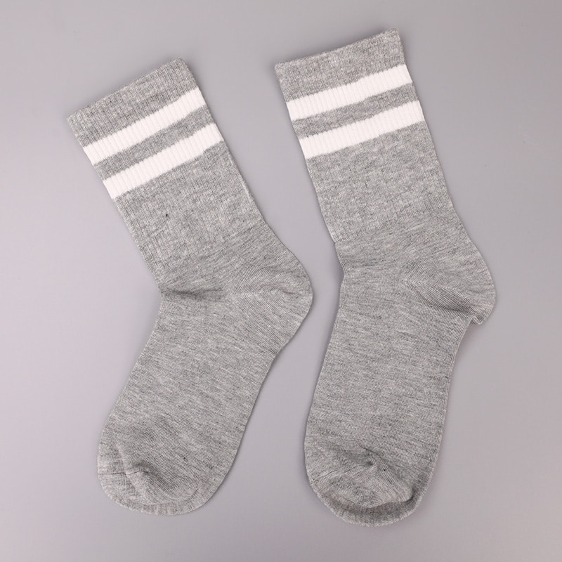 Soft spun silk nylon covered with ammonia 2 horizontal strips and reinforced hand-stitched women's socks WSD1536