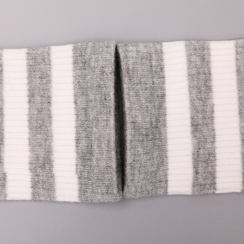 Soft spun silk nylon covered with ammonia 2 horizontal strips and reinforced hand-stitched women's socks WSD1536