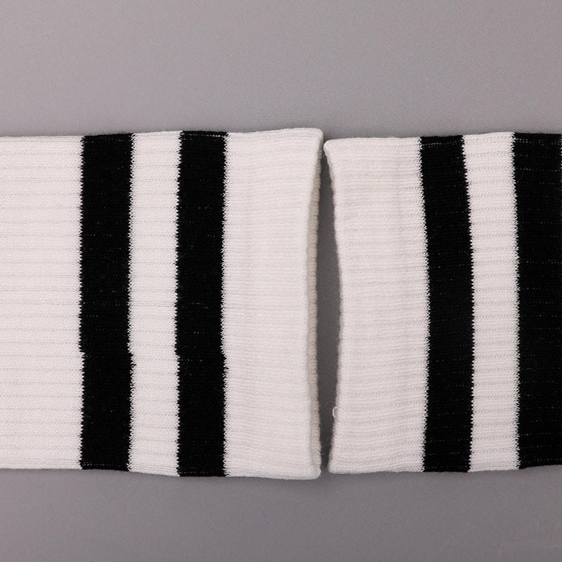 Soft spun silk nylon covered with ammonia 2 horizontal strips and reinforced hand-stitched women's socks WSD1536