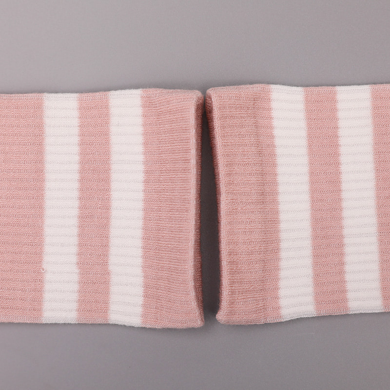 Soft spun silk nylon covered with ammonia 2 horizontal strips and reinforced hand-stitched women's socks WSD1536