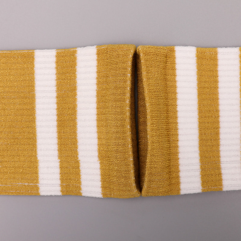 Soft spun silk nylon covered with ammonia 2 horizontal strips and reinforced hand-stitched women's socks WSD1536