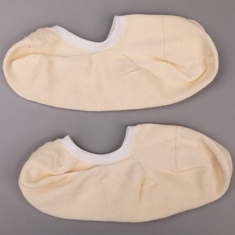 Natural colored cotton, mesh, invisible hand-stitched women's socks WSD1401 