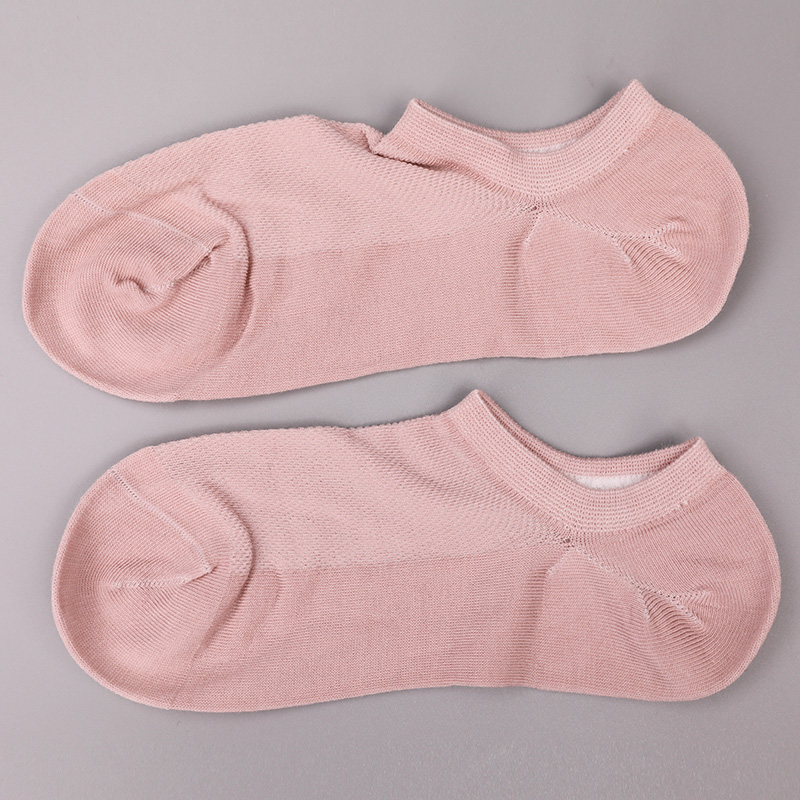 Ultra-thin combed cotton, nylon and spandex plain half-mesh hand-sewn women's socks WSD1673