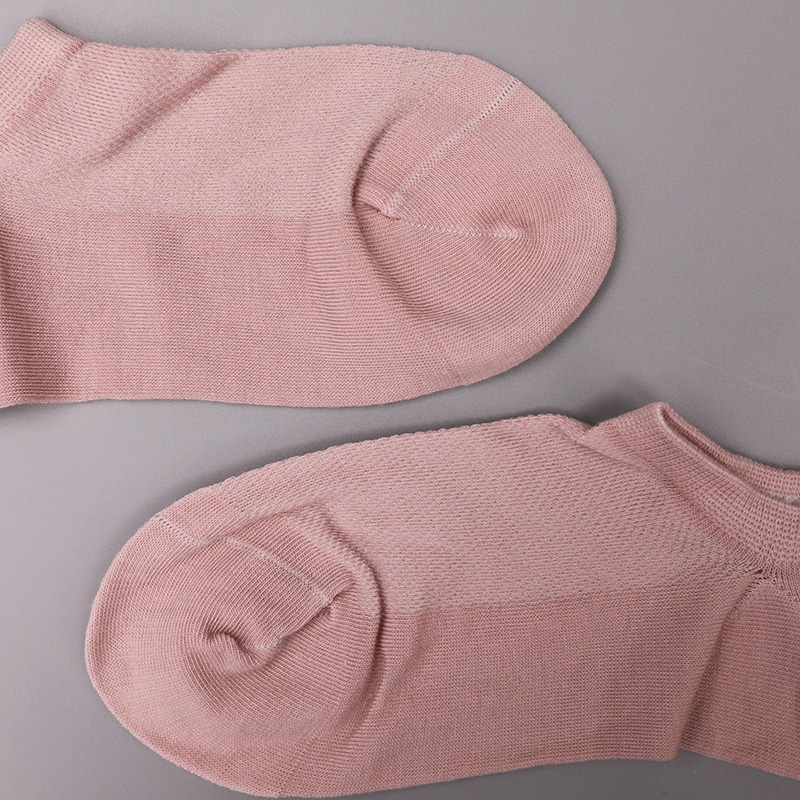 Ultra-thin combed cotton, nylon and spandex plain half-mesh hand-sewn women's socks WSD1673