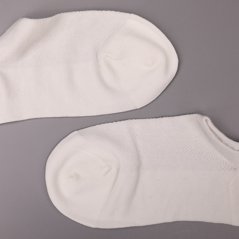 Ultra-thin combed cotton, nylon and spandex plain half-mesh hand-sewn women's socks WSD1673