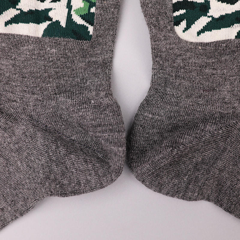 Soft spun silk nylon wrapped spandex imitation 3D printed jacquard hand-stitched autumn and winter men's socks WSD2850