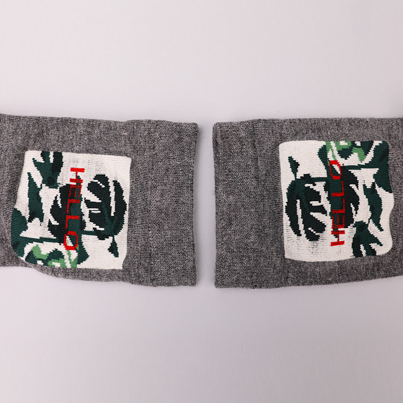 Soft spun silk nylon wrapped spandex imitation 3D printed jacquard hand-stitched autumn and winter men's socks WSD2850