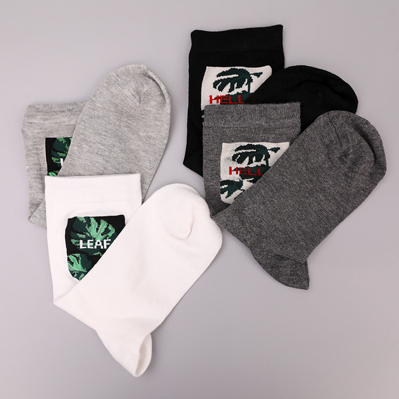 Soft spun silk nylon wrapped spandex imitation 3D printed jacquard hand-stitched autumn and winter men's socks WSD2850