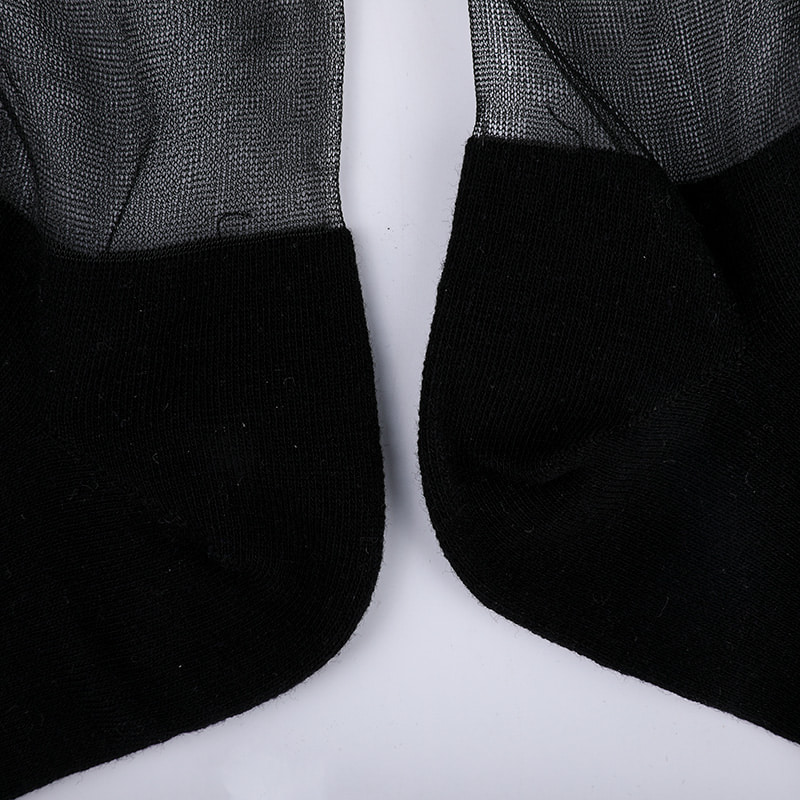 Fashion glass silk cotton bottom women's socks seam transparent silk bowknot women's socks Crystal silk women's socks WSD1911