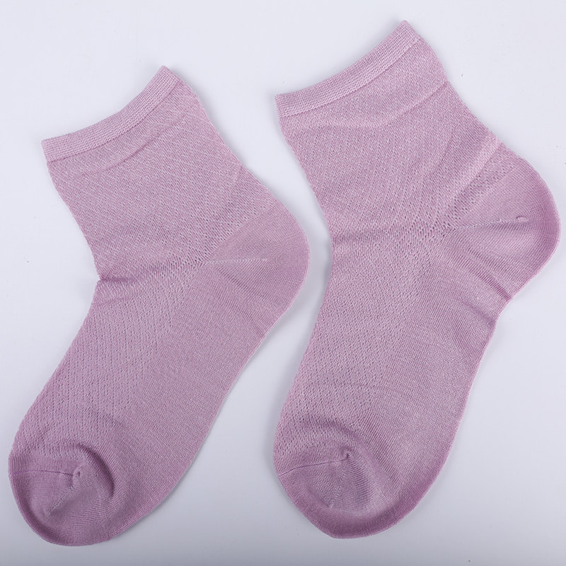 Soft bamboo fiber nylon bag, thin small diamond casual women's socks, hand-sewn women's socks WSD1689
