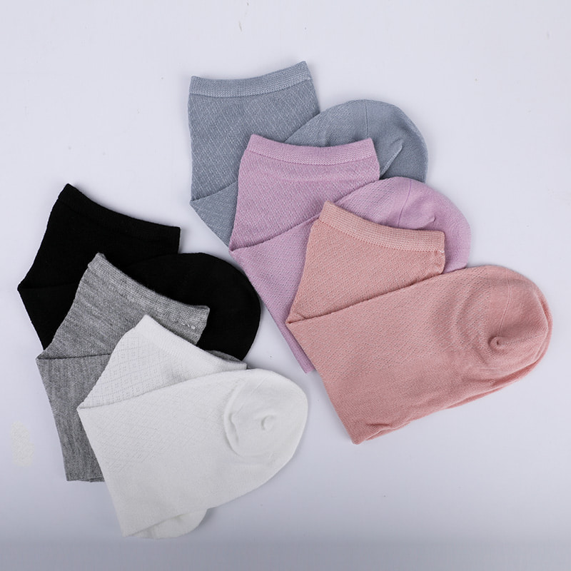 Soft bamboo fiber nylon bag, thin small diamond casual women's socks, hand-sewn women's socks WSD1689
