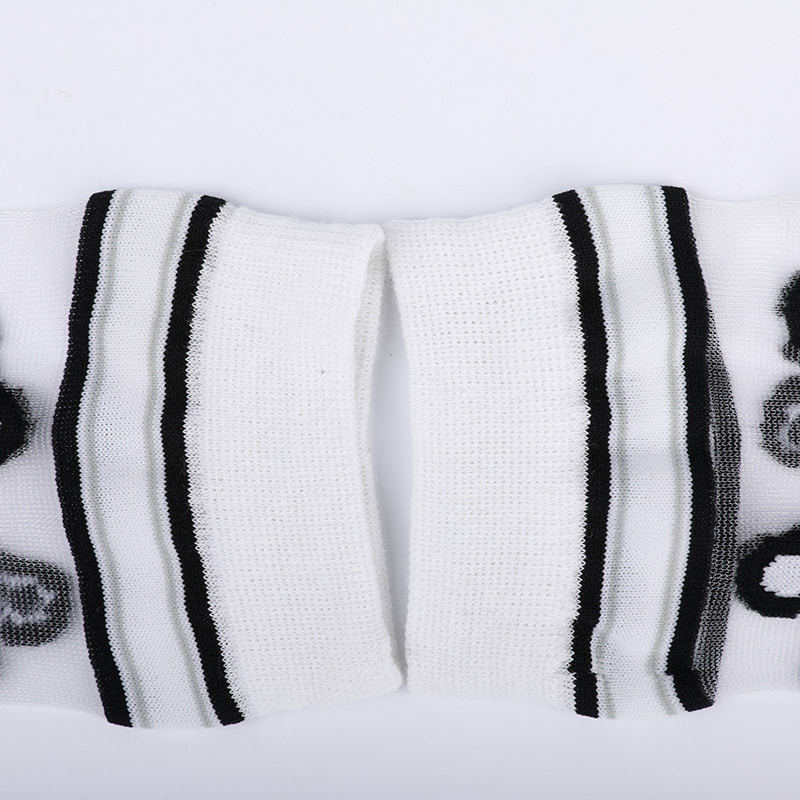 Fashion transparent nylon silk cotton bottom women's socks Leopard pattern flower transparent silk women's socks Crystal silk women's socks WSD1939