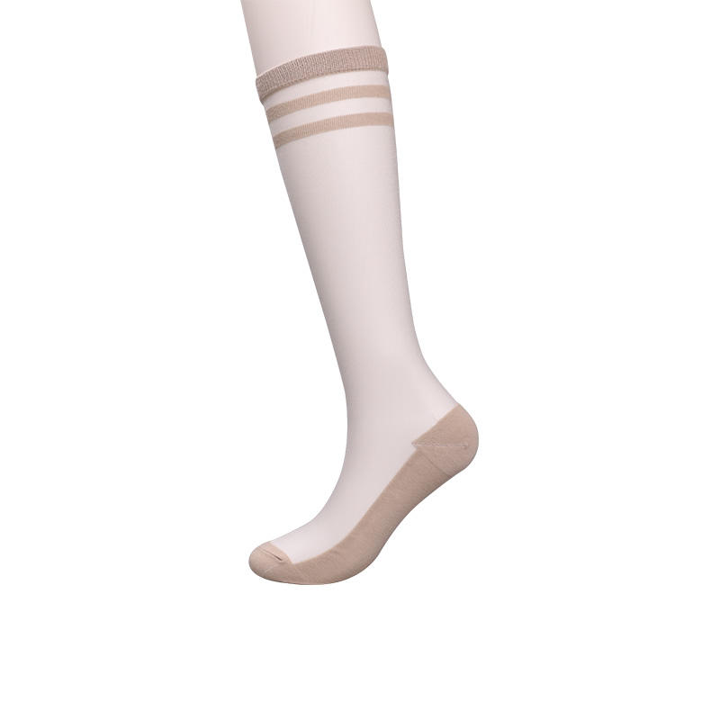 Fashion Nylon Transparent Silk Cotton Socks Women's Socks Color Striped Flower Crystal Silk Socks