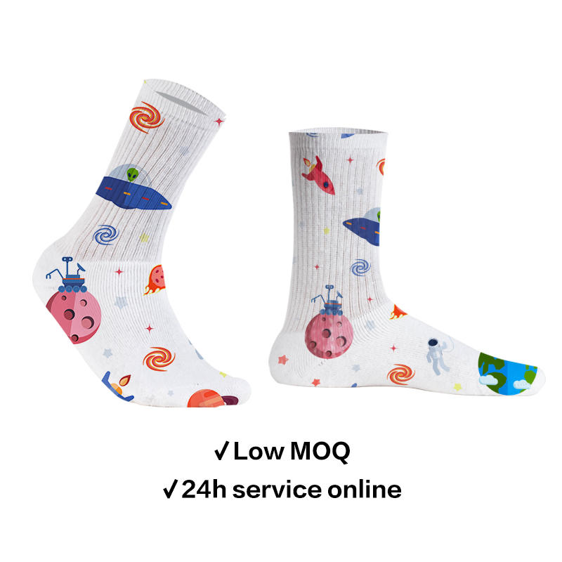 Custom Socks Hot Selling Custom Logo Printed Socks Polyester Blank White Tube Sublimation 3d Print Custom Socks Printing