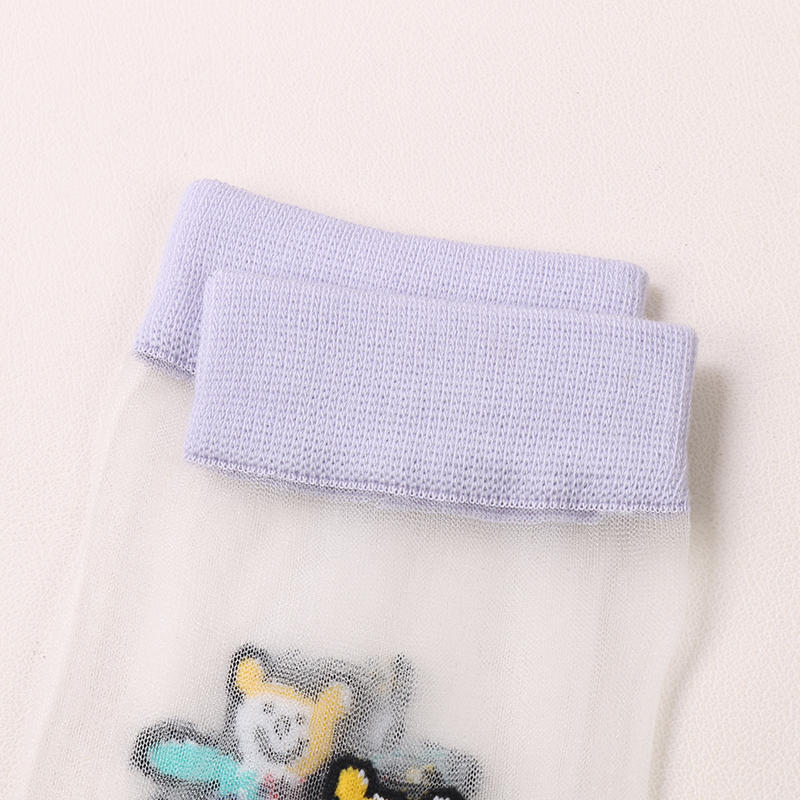 Summer wholesale summer ultra thin net colored transparent socks for women