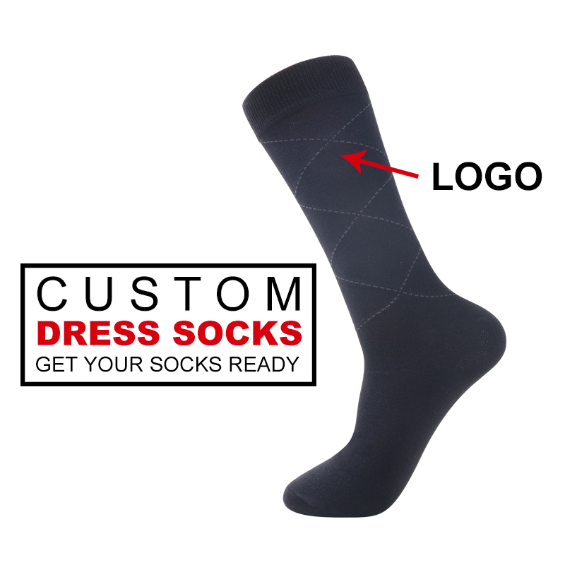 Accept OEM Services Breathable Solid Color Dress Sock Custom Mens Business Socks