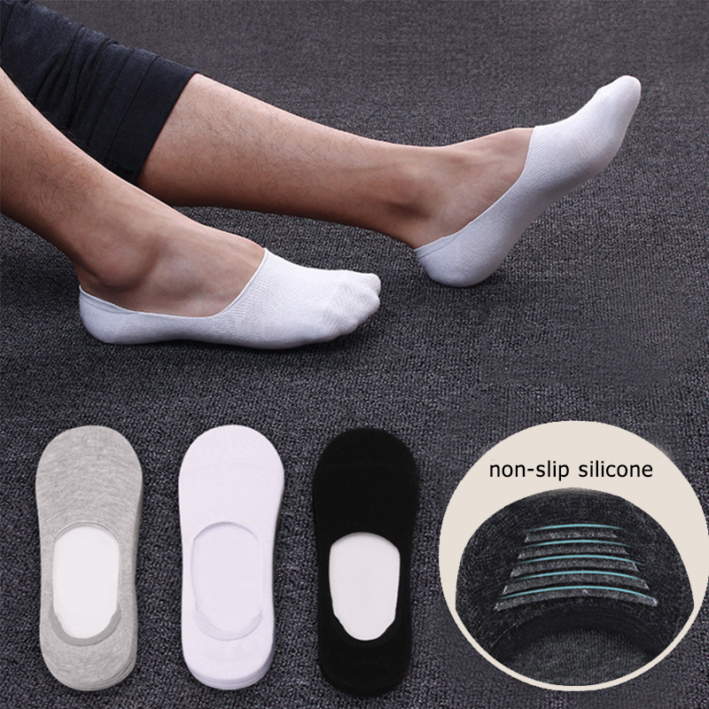 cheap summer thin anti-slip boat invisible men no show socks cotton