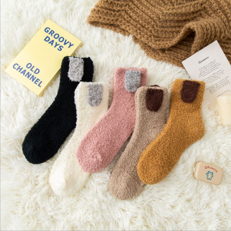 Winter thick girl fuzzy cute home warm winter cozy women fluffy socks
