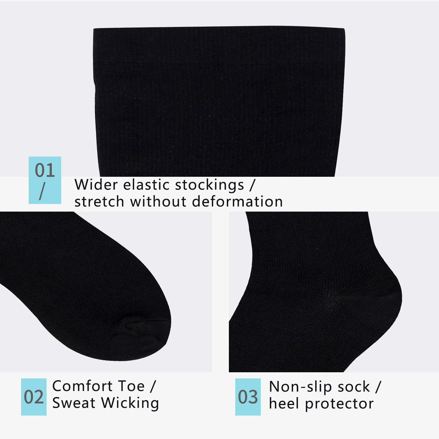 OEM custom design knee high compression socks plus size oversized socks