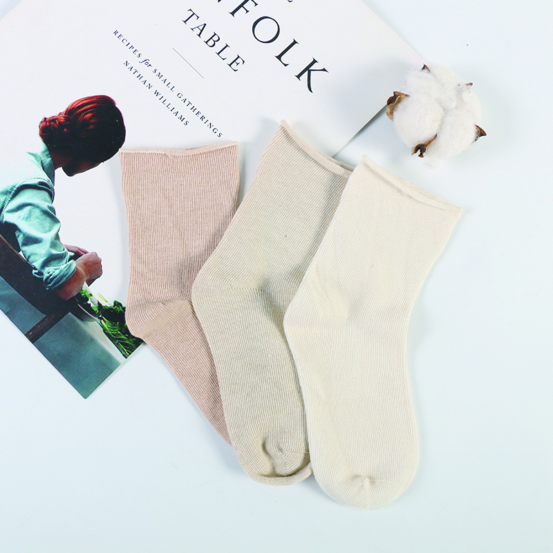 Winter thick breathable kid's high quality organic baby sock colored cotton warm soft plain baby socks