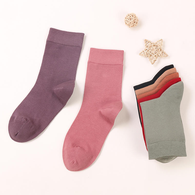 Ssimple Design Mid Crew Fashion Comfortable Soft Combed Cotton Women Socks