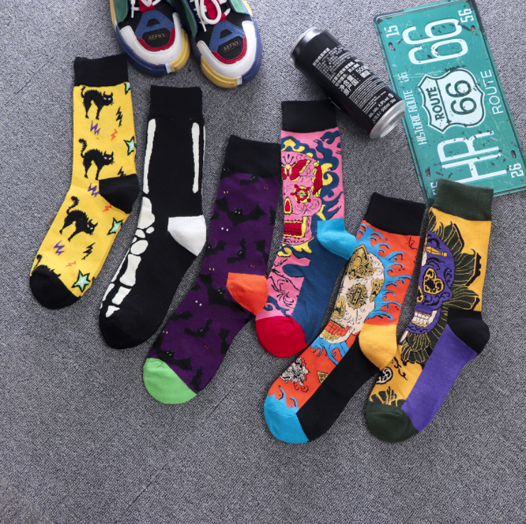 Customize Autumn High Quality Fashion Comics Street Popular Funny Socks For Men