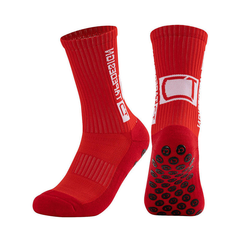 athletic nylon custom logo sports soccer anti slip football grip socks