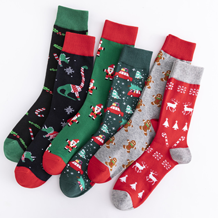 High Quality New Arrival Comfort Funny Cotton Winter New Year Christmas Men's Socks
