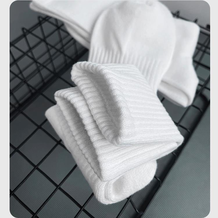 solid design fashion compression crew custom logo plain white cotton socks men
