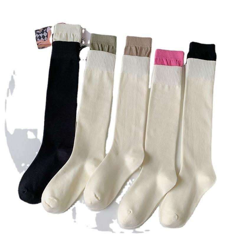 OEM design logo custom high quality happy cotton knee high socks girls