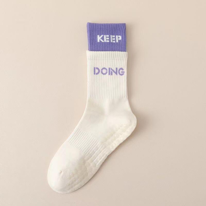 sport design ribbed pilates custom logo non slip yoga custom grip socks