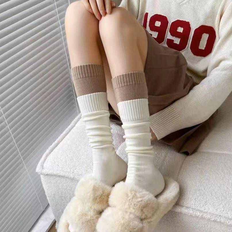 OEM design logo custom high quality happy cotton knee high socks girls