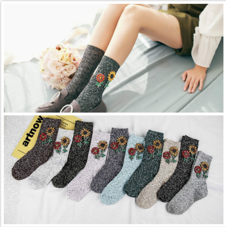 Wholesale High Quality Soft Cotton Lurex Shining Beautiful Women Socks
