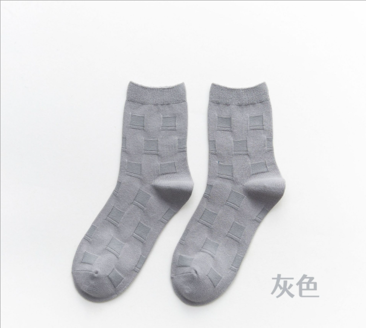 High quality solid plain black business men dress cotton socks