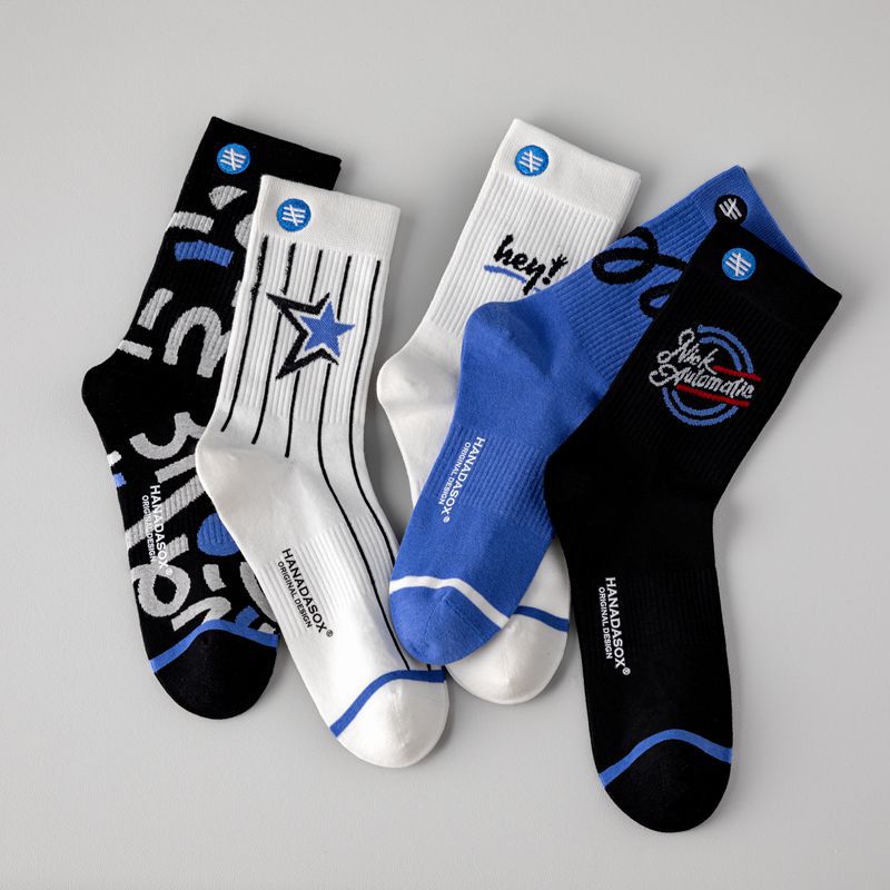 harajuku skateboard cotton custom logo running athletic men crew socks