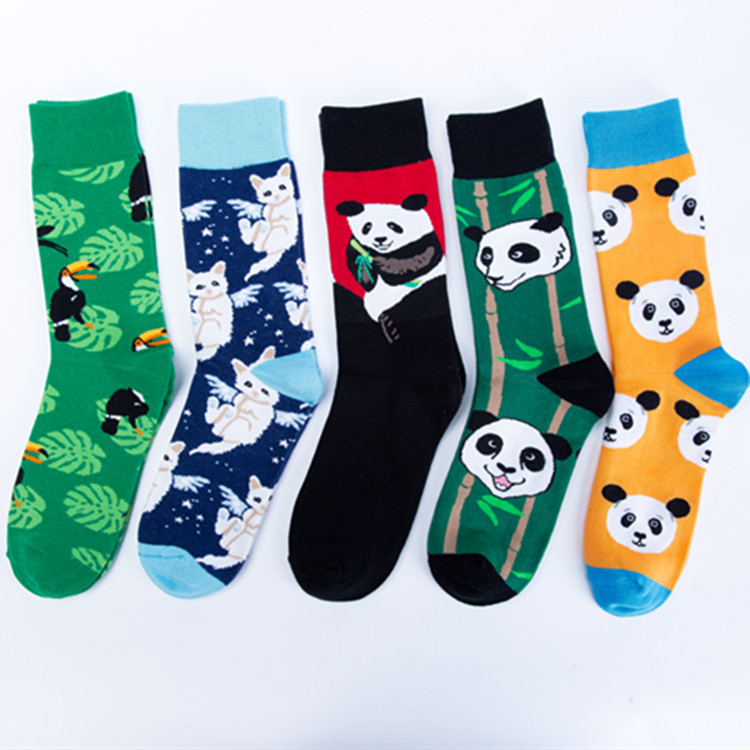 OEM New Design Cotton Made Novelty Fashion Funny Cute Animal Pattern Custom Dress Socks