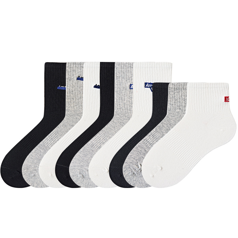 Custom embroidery ribbed skateboard crew custom logo sports socks men