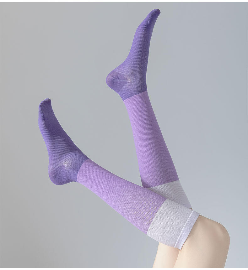 Custom sport knee high nurse nylon women compression socks 20-30mmhg