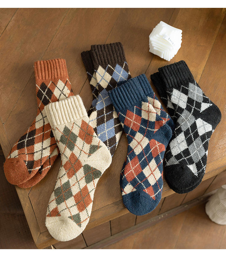 thick short floor cushion custom logo men's cotton winter socks men