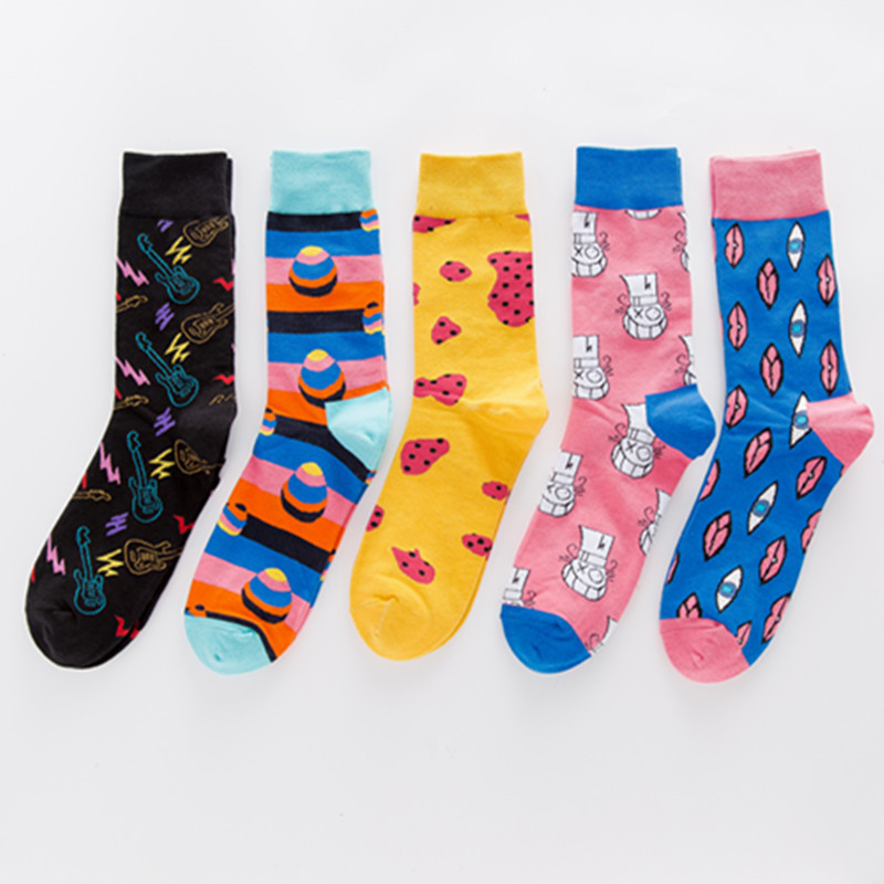 fashion design fancy cotton crew custom logo dress funny socks unisex