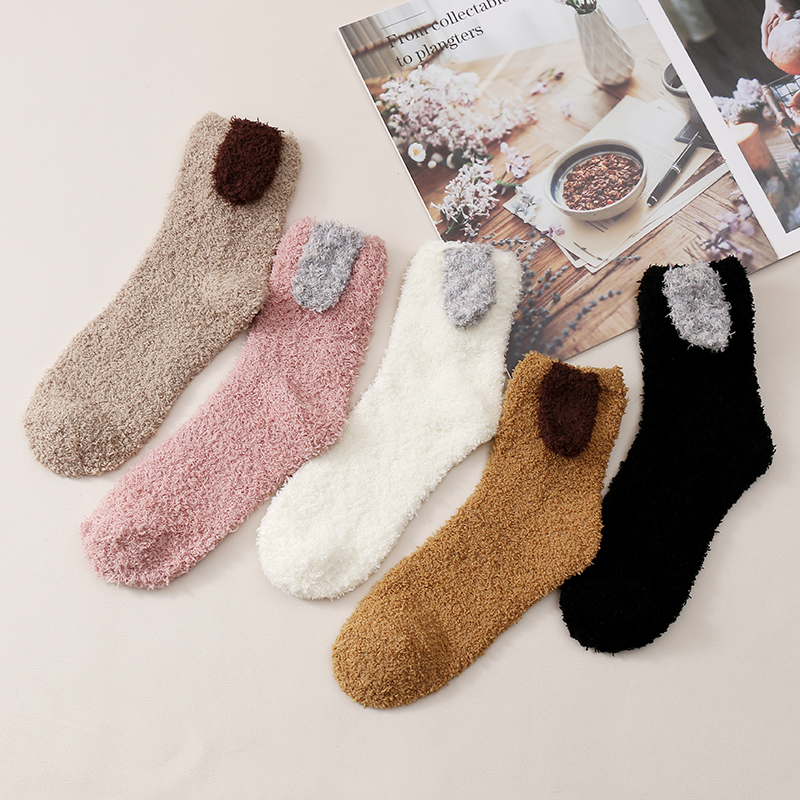 Winter thick girl fuzzy cute home warm winter cozy women fluffy socks