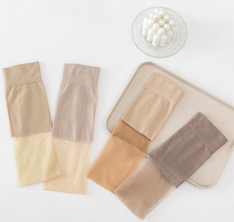 Transparent girl knee nylon silk women stockings over the knee socks
