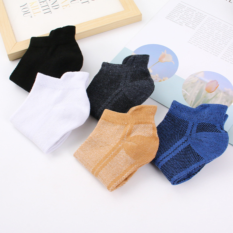 spring summer cotton running mesh custom sport men ankle low cut socks