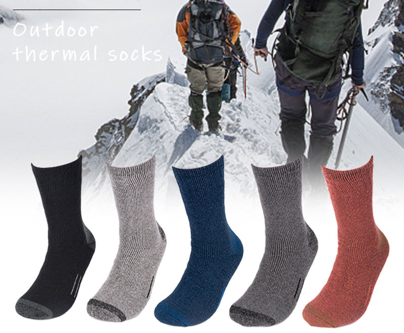 Winter outdoor men crew custom logo sports merino wool ski socks