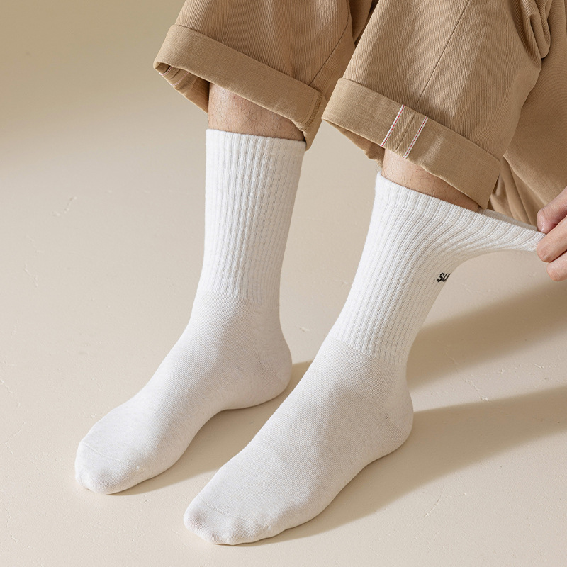 Wholesale Breathable Meia Unisex Embroidery Logo Dress Cotton Crew Socks Crew Socks Men