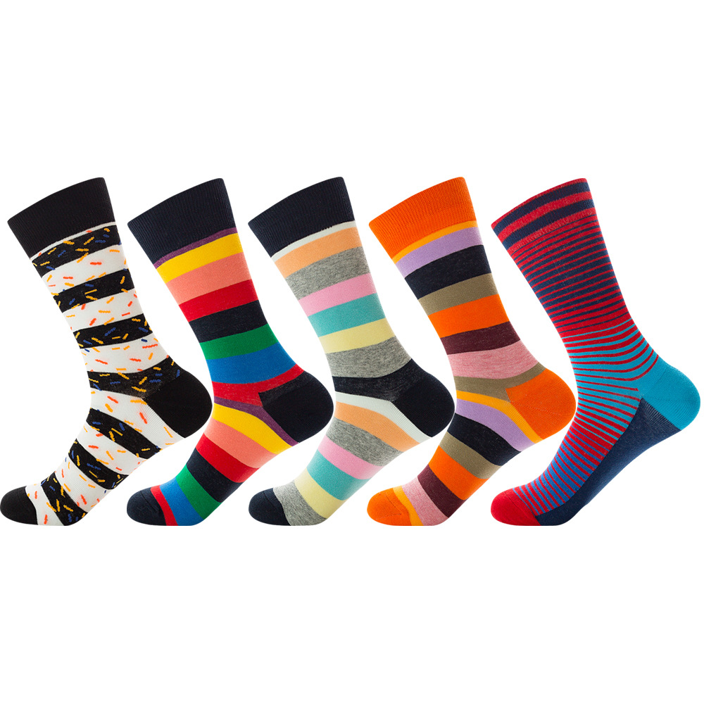 Fashion colorful striped sock ecologic cotton leisure cotton socks