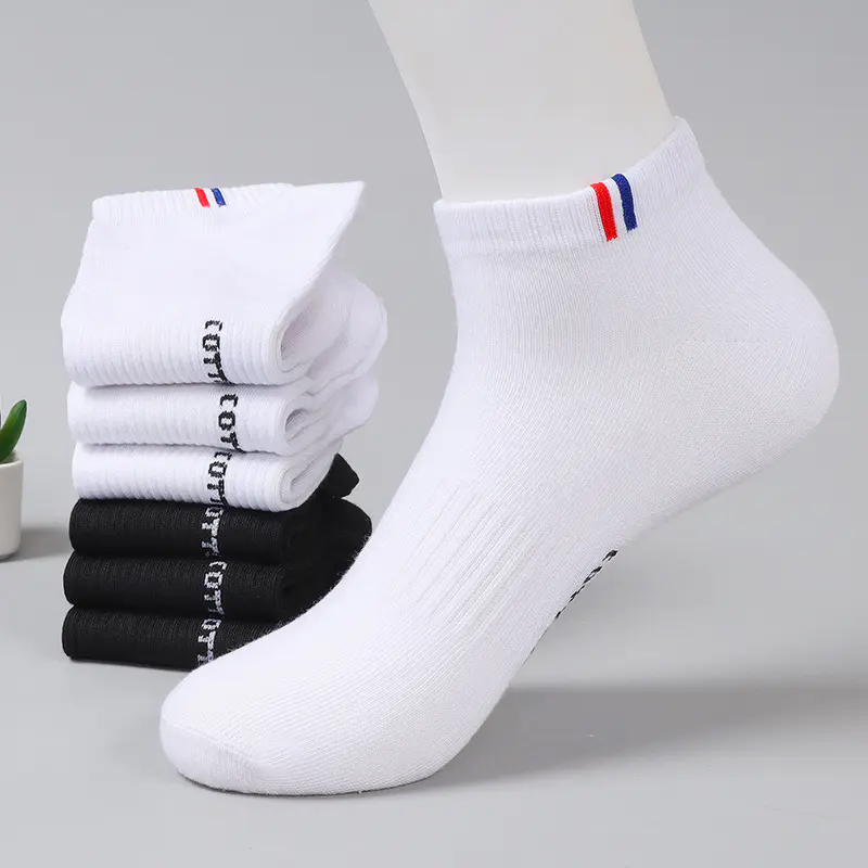 Cheap Bulk Color Striped Mens Daily Breathable Cotton Ankle Socks