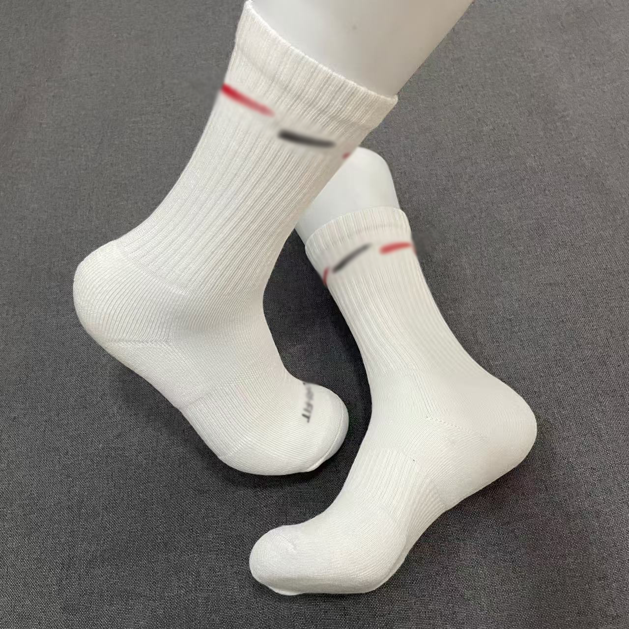 Oem Custom Design Athletic Sport White Crew Sox With Custom Logo