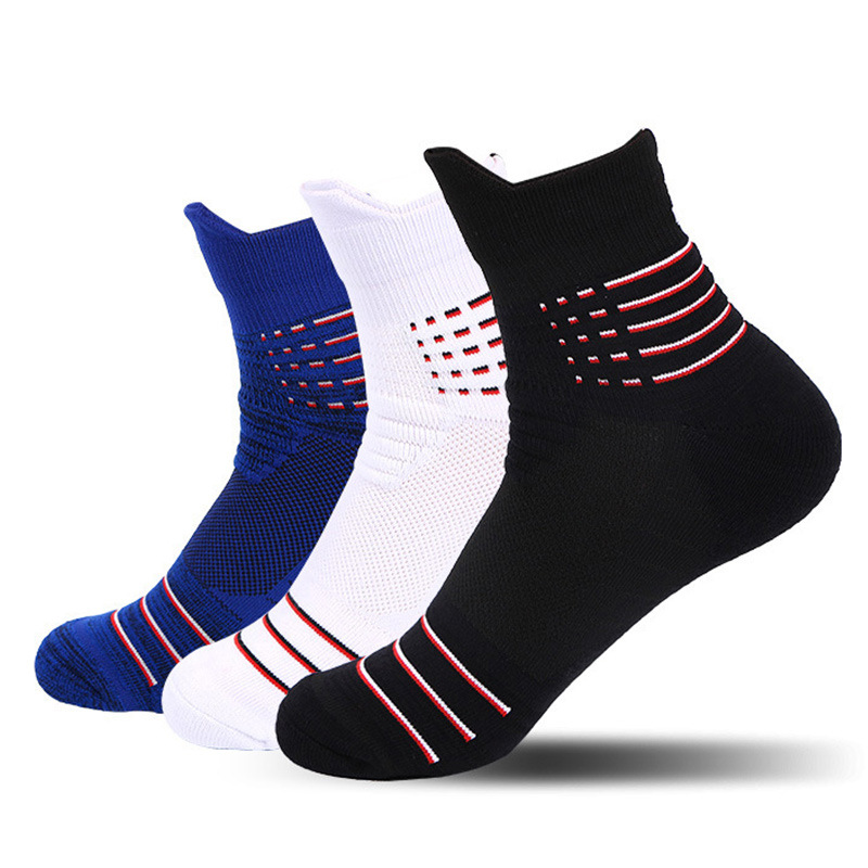 Fashion Custom Cushion Cotton Men Unisex Comfort Sporty Basketball Athletic Socks